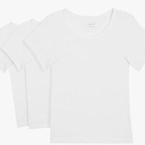 Rene Rofe Girls' Undershirt - 100% Cotton No Show Comfort Crewneck Shirt
